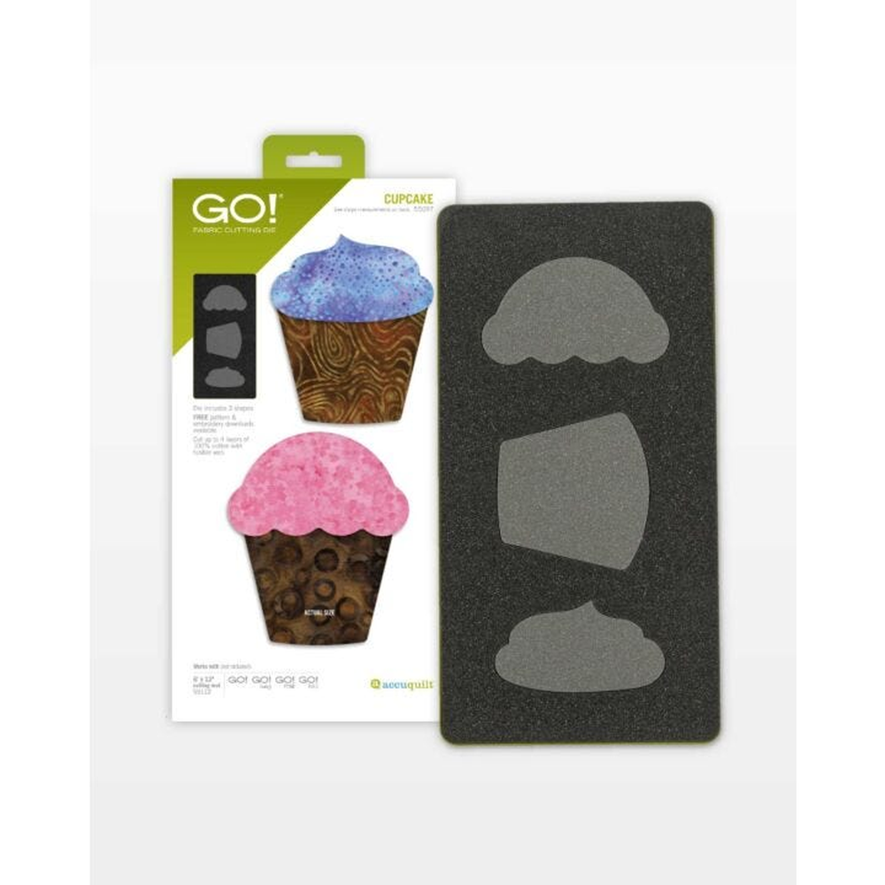 AccuQuilt GO! Cupcake die for fast, precise multi-layer fabric cutting