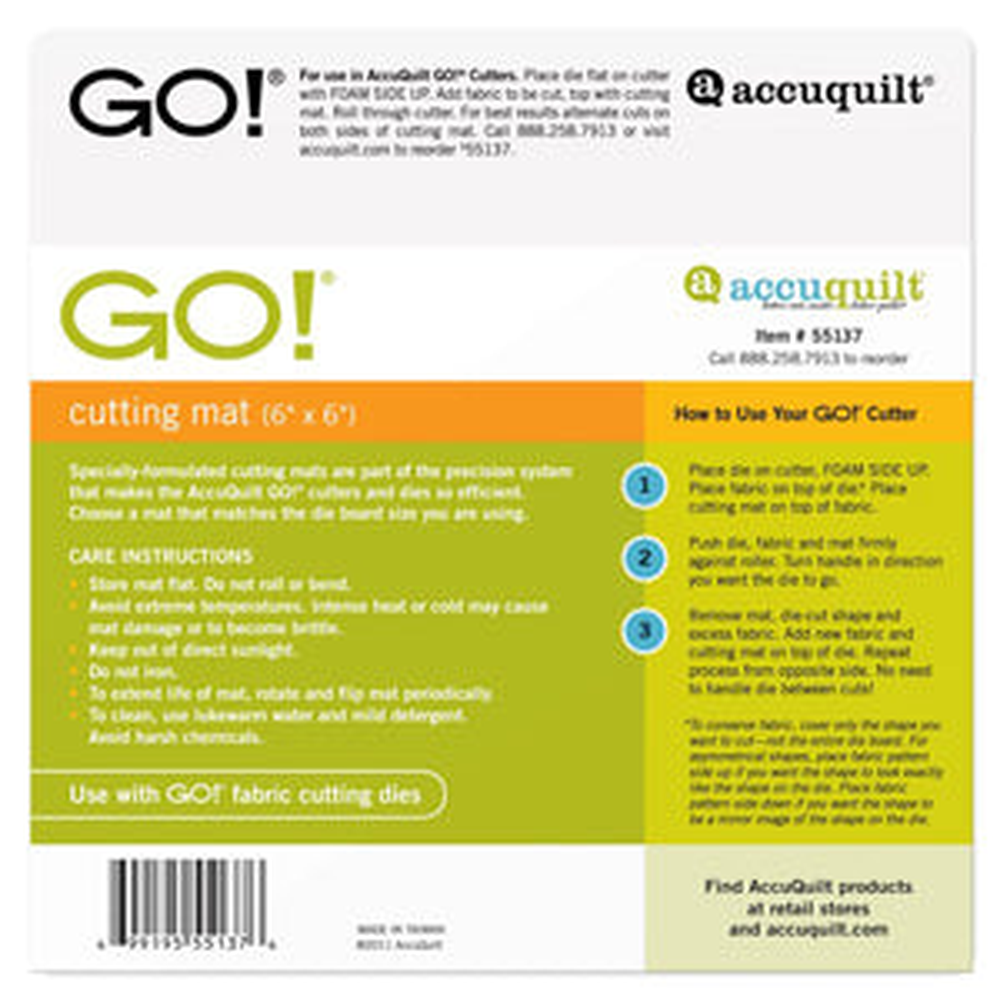 Accuquilt 6" x 6" self-healing cutting mat - rotary cutter safe surface