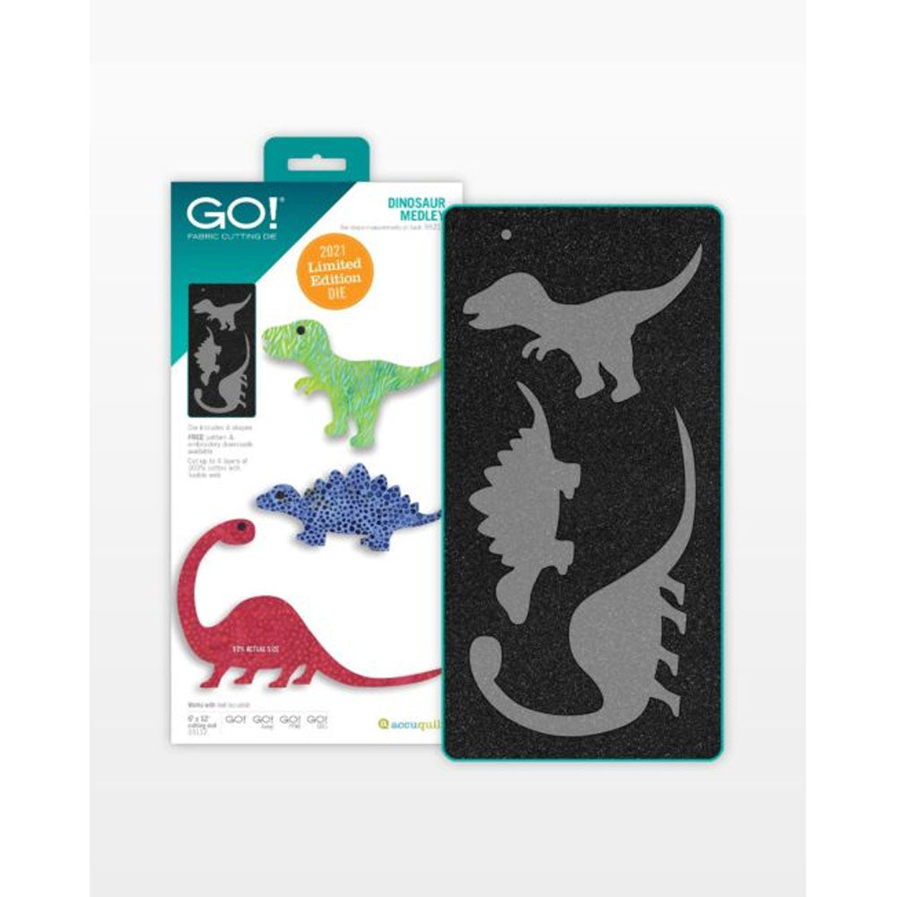 AccuQuilt GO! Dinosaur Medley die for fast, precise multi-layer fabric cutting
