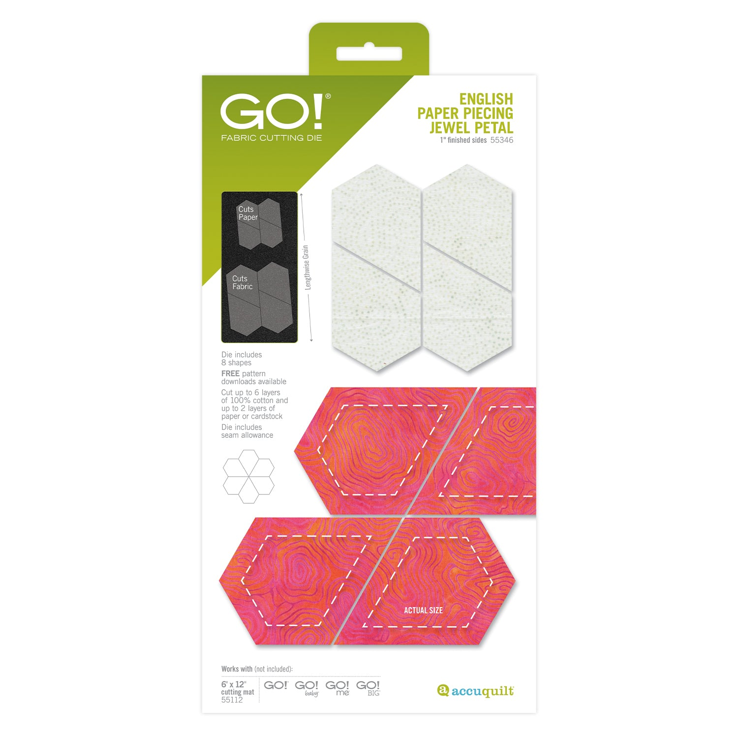 AccuQuilt GO! die (1" Finished) - die for fast precise multi-layer fabric cutting