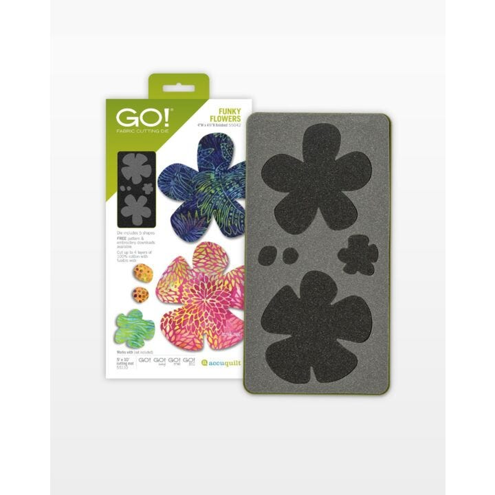 AccuQuilt GO! Funky Flower die for fast, precise multi-layer fabric cutting