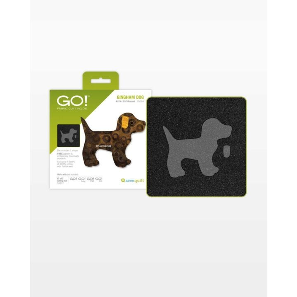 AccuQuilt GO! Gingham Dog die for fast, precise multi-layer fabric cutting