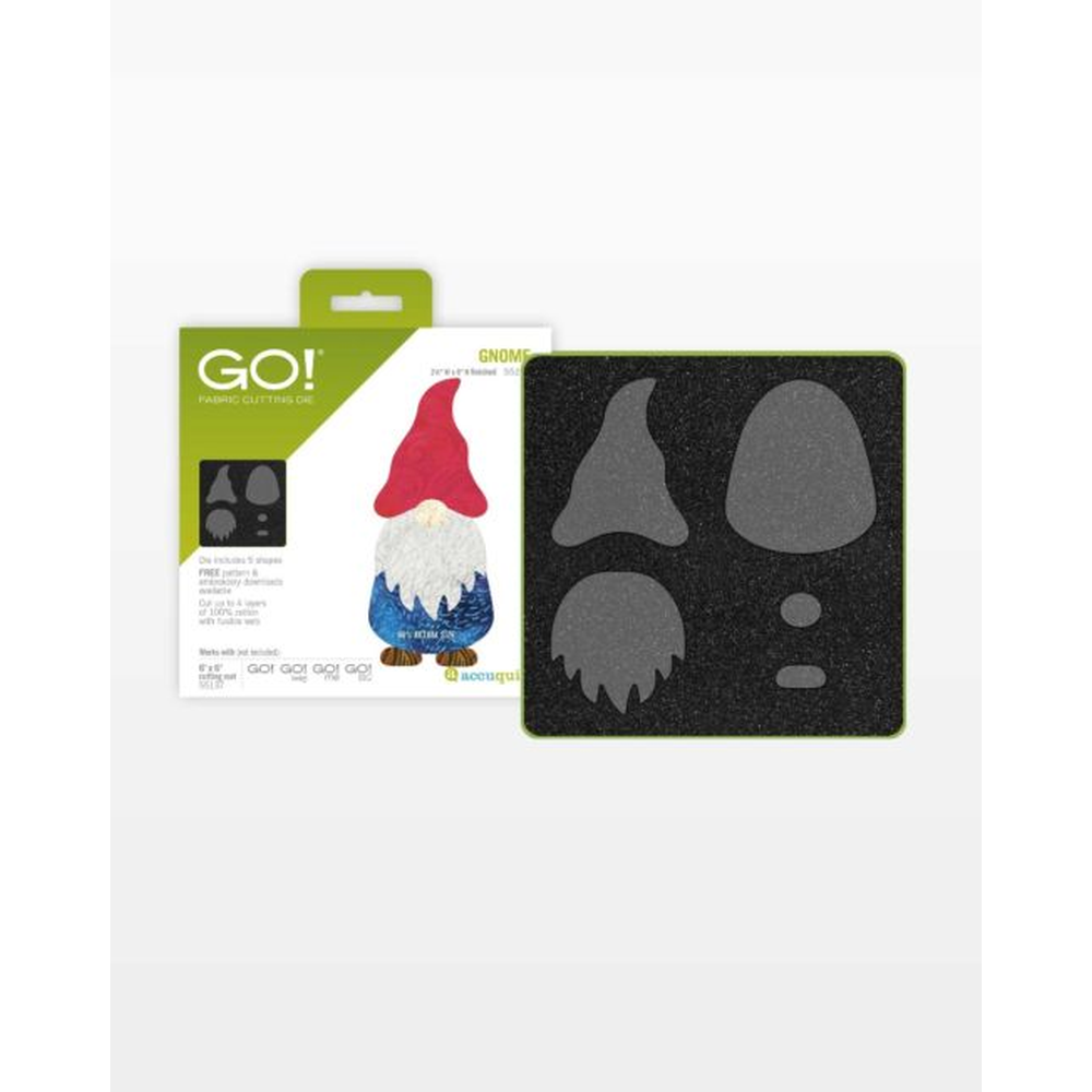 AccuQuilt GO! Gnome die for fast, precise multi-layer fabric cutting