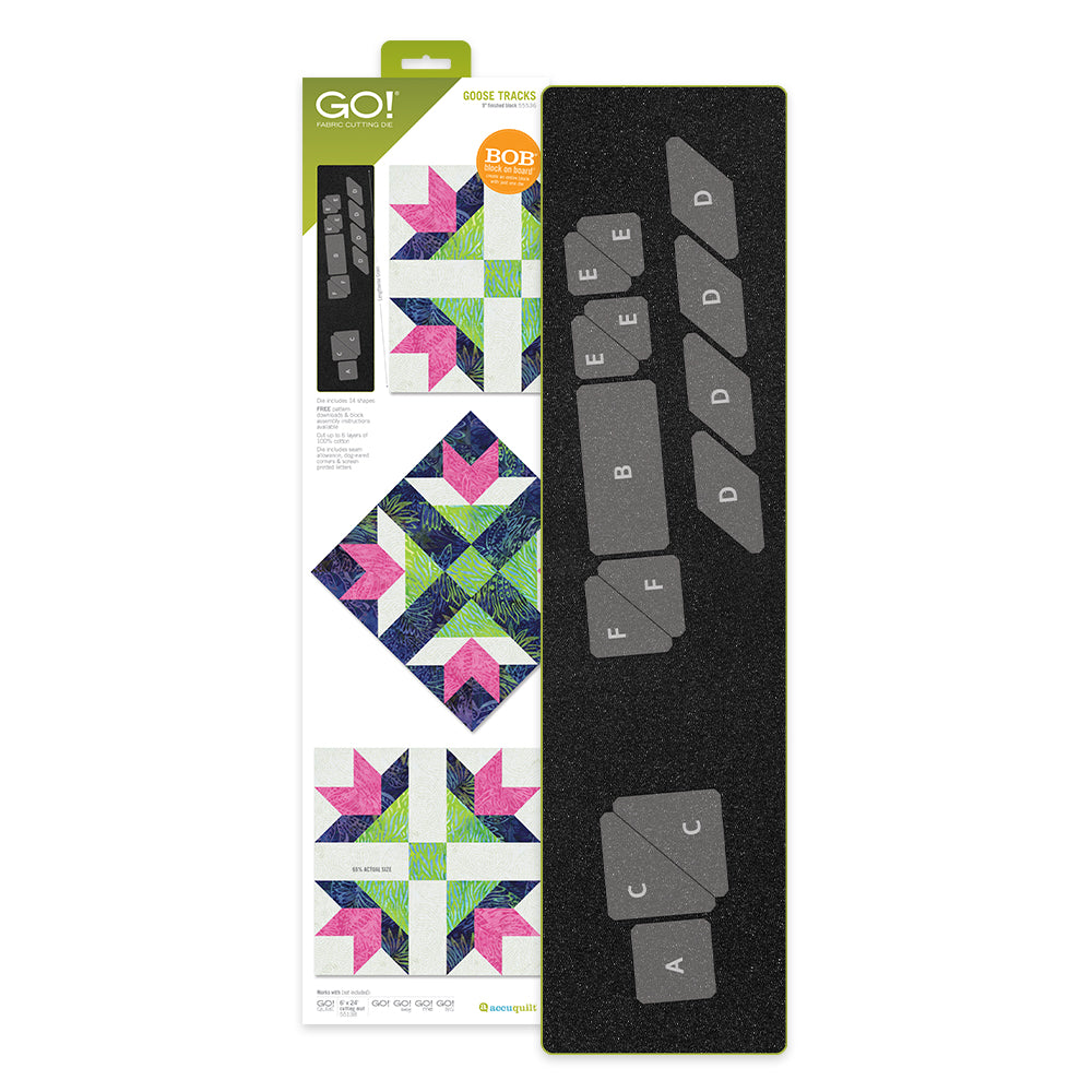 AccuQuilt GO! Goose Tracks (9" Finished) - die for fast precise multi-layer fabric cutting