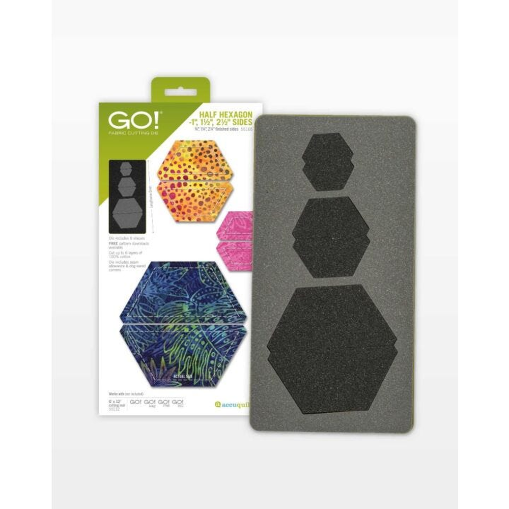 AccuQuilt GO! die (2¼", 1¼" ¾" Finished Edge) - die for fast precise multi-layer fabric cutting