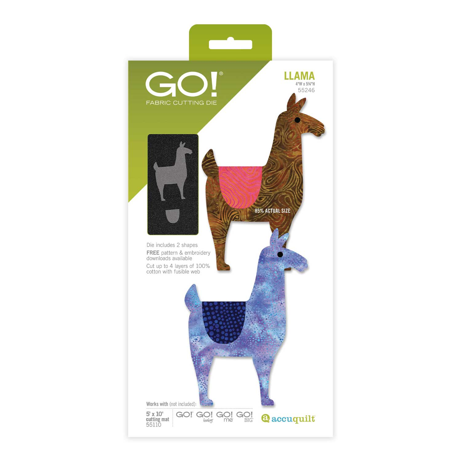 AccuQuilt GO! Llama die for fast, precise multi-layer fabric cutting