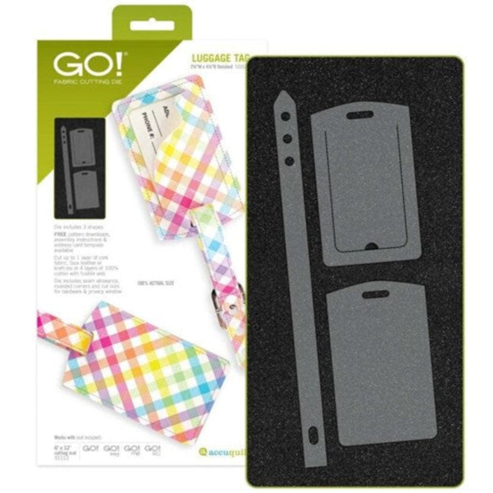 AccuQuilt GO! Luggage Tag die for fast, precise multi-layer fabric cutting