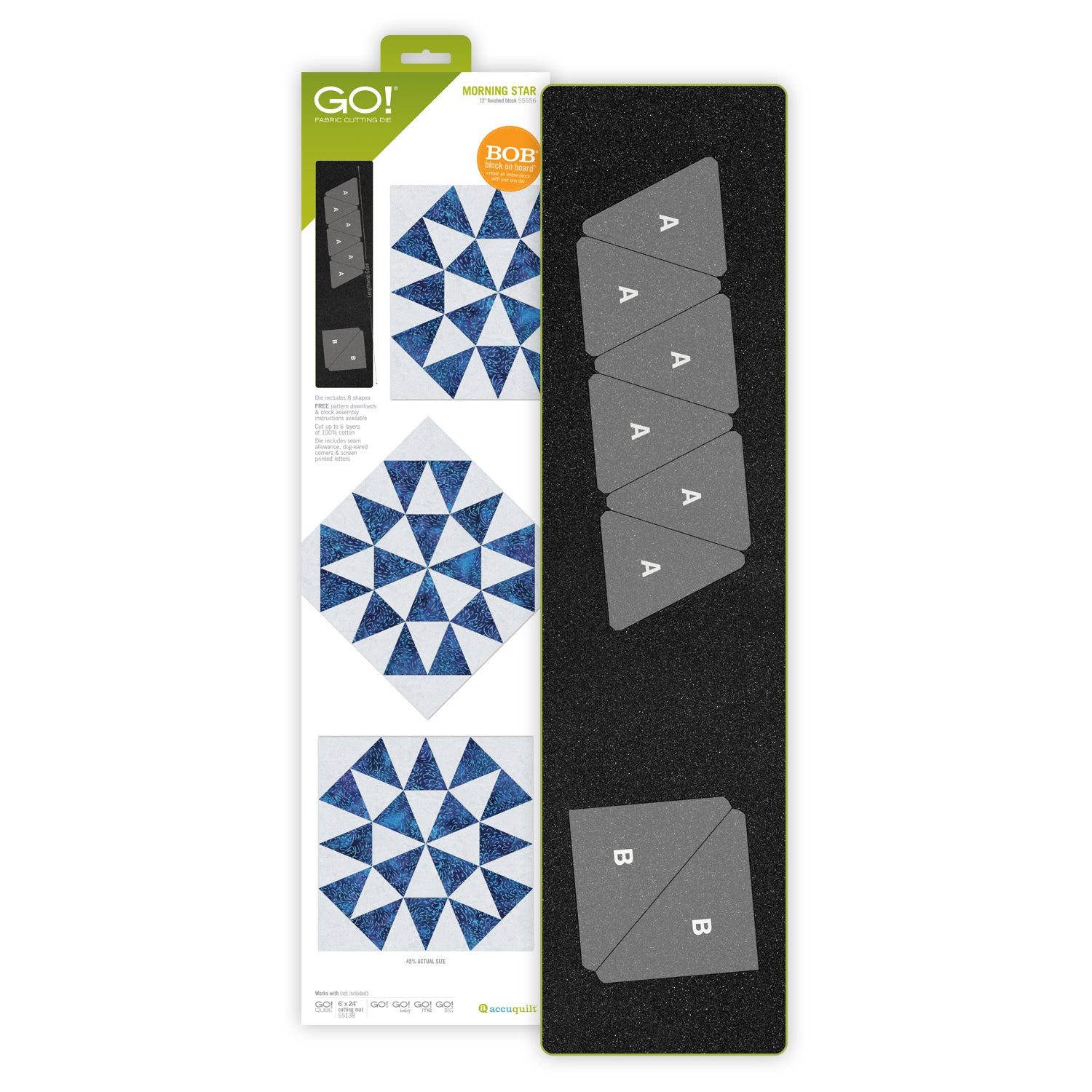 AccuQuilt GO! die (12" Finished) - die for fast precise multi-layer fabric cutting