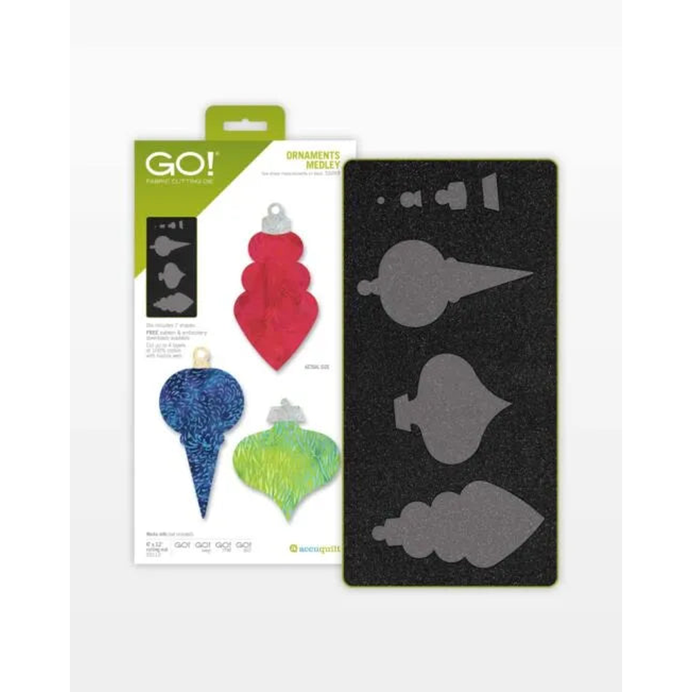 AccuQuilt GO! Ornaments Medley die for fast, precise multi-layer fabric cutting