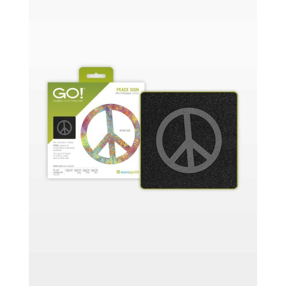 AccuQuilt GO! Peace Sign die for fast, precise multi-layer fabric cutting