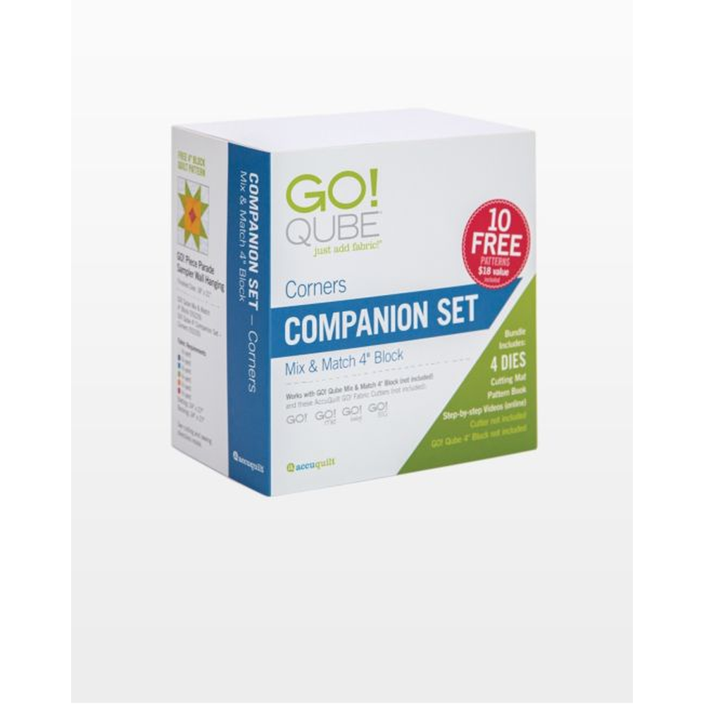AccuQuilt GO! Qube 4" Companion Set-Corners die for fast, precise multi-layer fabric cutting