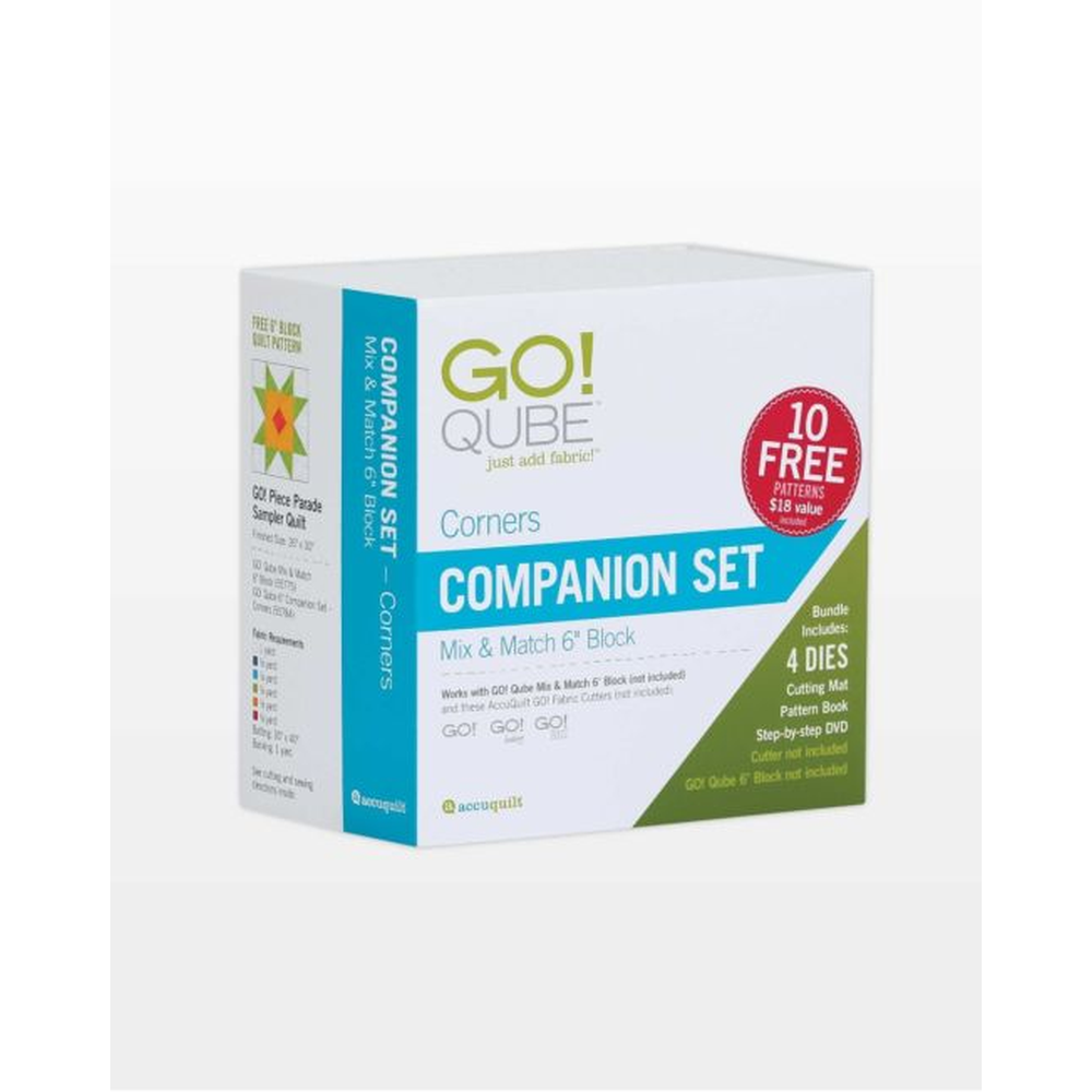 AccuQuilt GO! Qube 6" Companion Set Corners die for fast, precise multi-layer fabric cutting