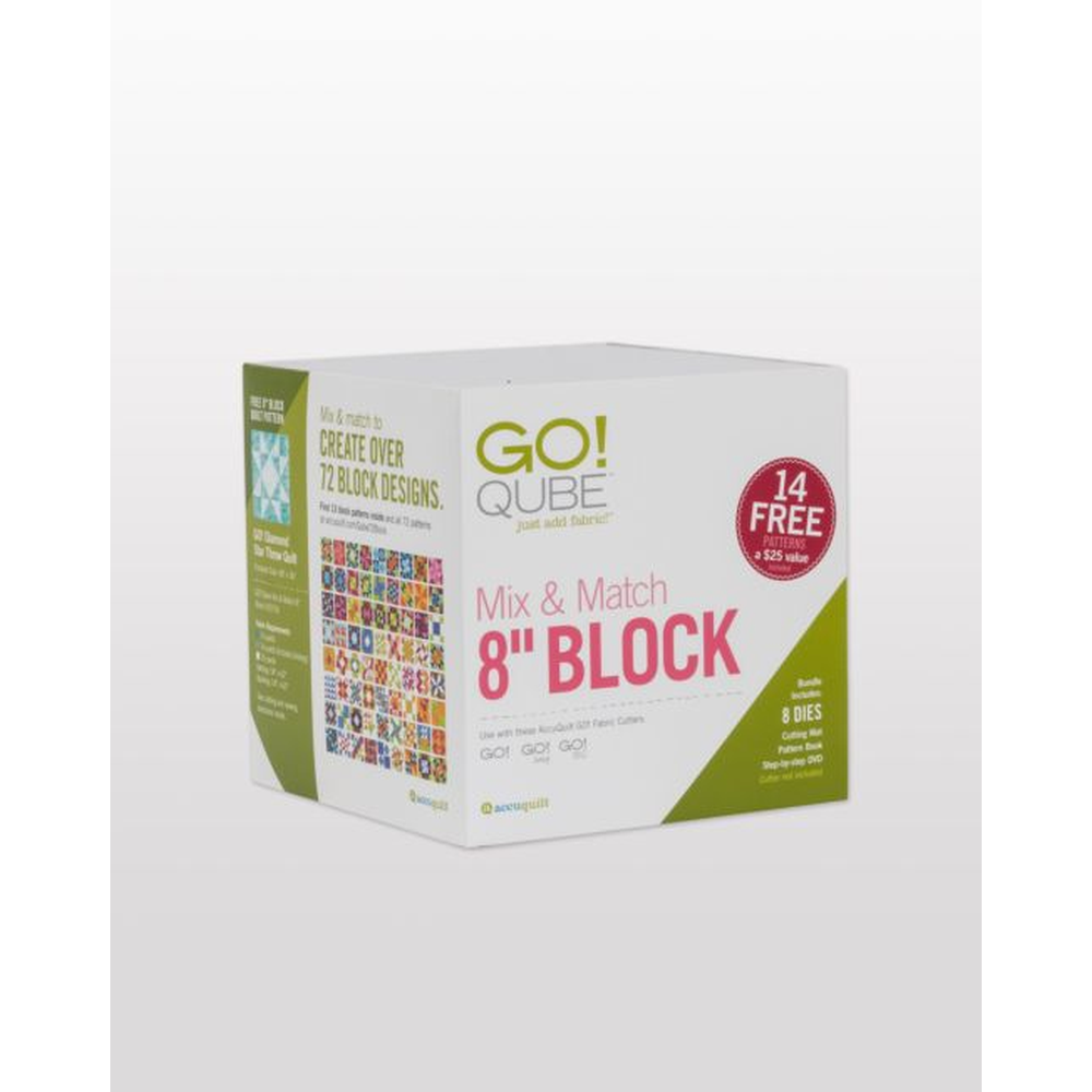 AccuQuilt GO! Qube Mix & Match 8" Block die for fast, precise multi-layer fabric cutting