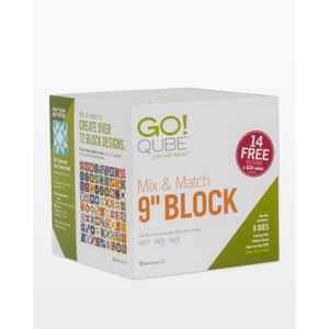 AccuQuilt GO! Qube Mix & Match 9" Block die for fast, precise multi-layer fabric cutting