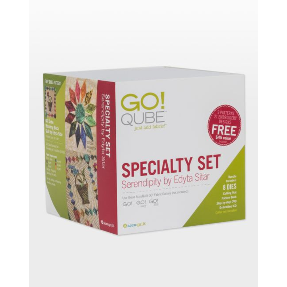 AccuQuilt GO! Qube Speciality Set-Serendipity by Edyta Sitar die for fast, precise multi-layer fabric cutting
