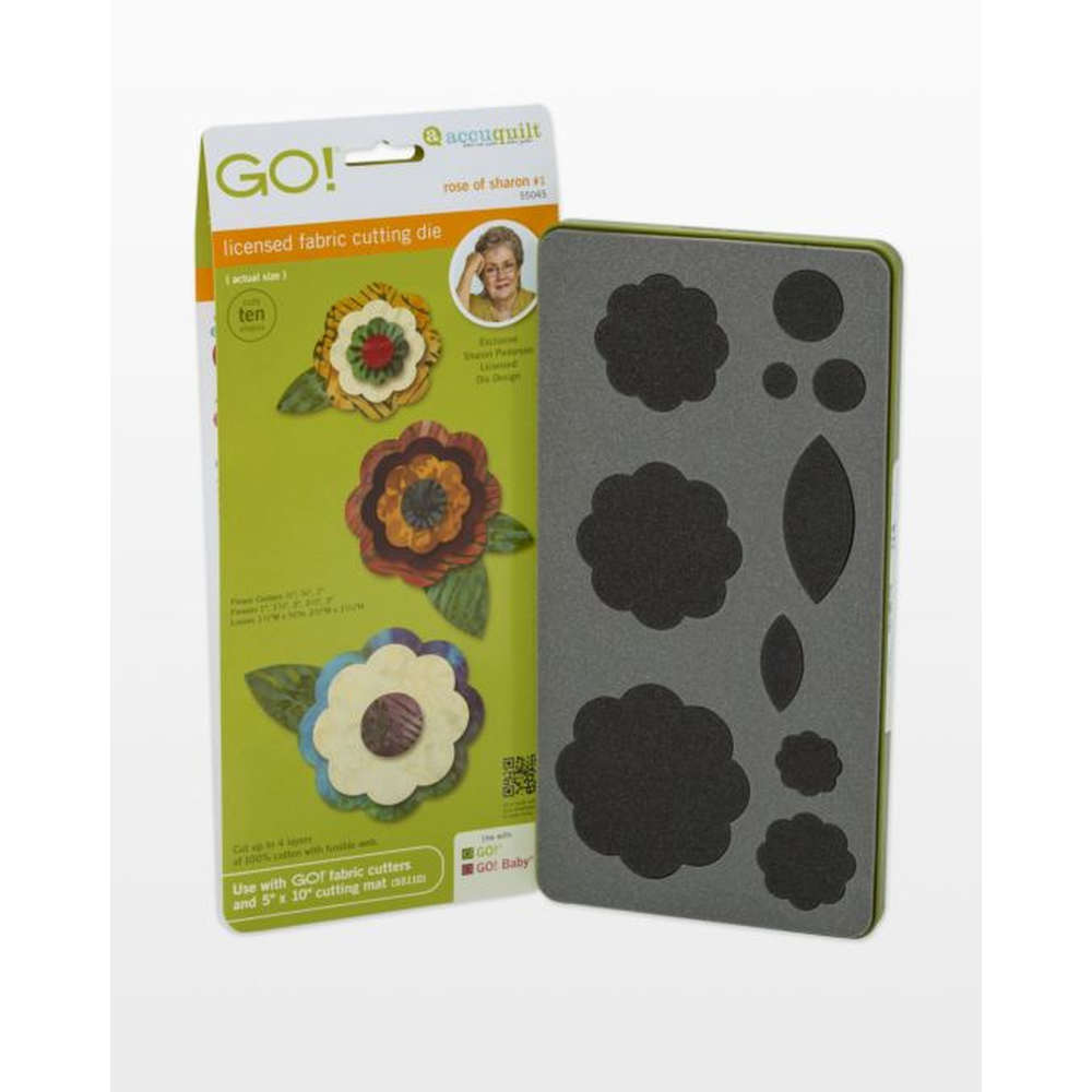AccuQuilt GO! Rose of Sharon by Sharon Pederson die for fast, precise multi-layer fabric cutting