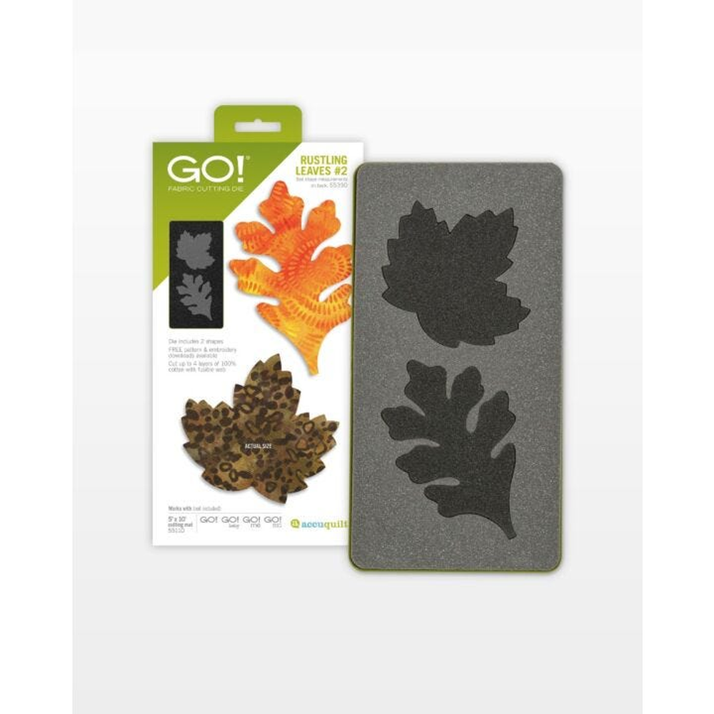 AccuQuilt GO! Rustling Leaves 2 die for fast, precise multi-layer fabric cutting