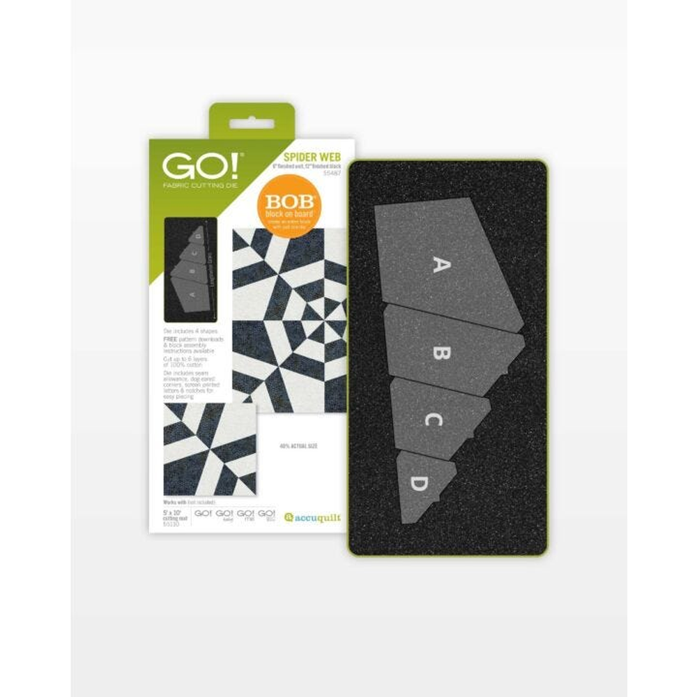 AccuQuilt GO! Spiders Web (6" Finished) - die for fast precise multi-layer fabric cutting