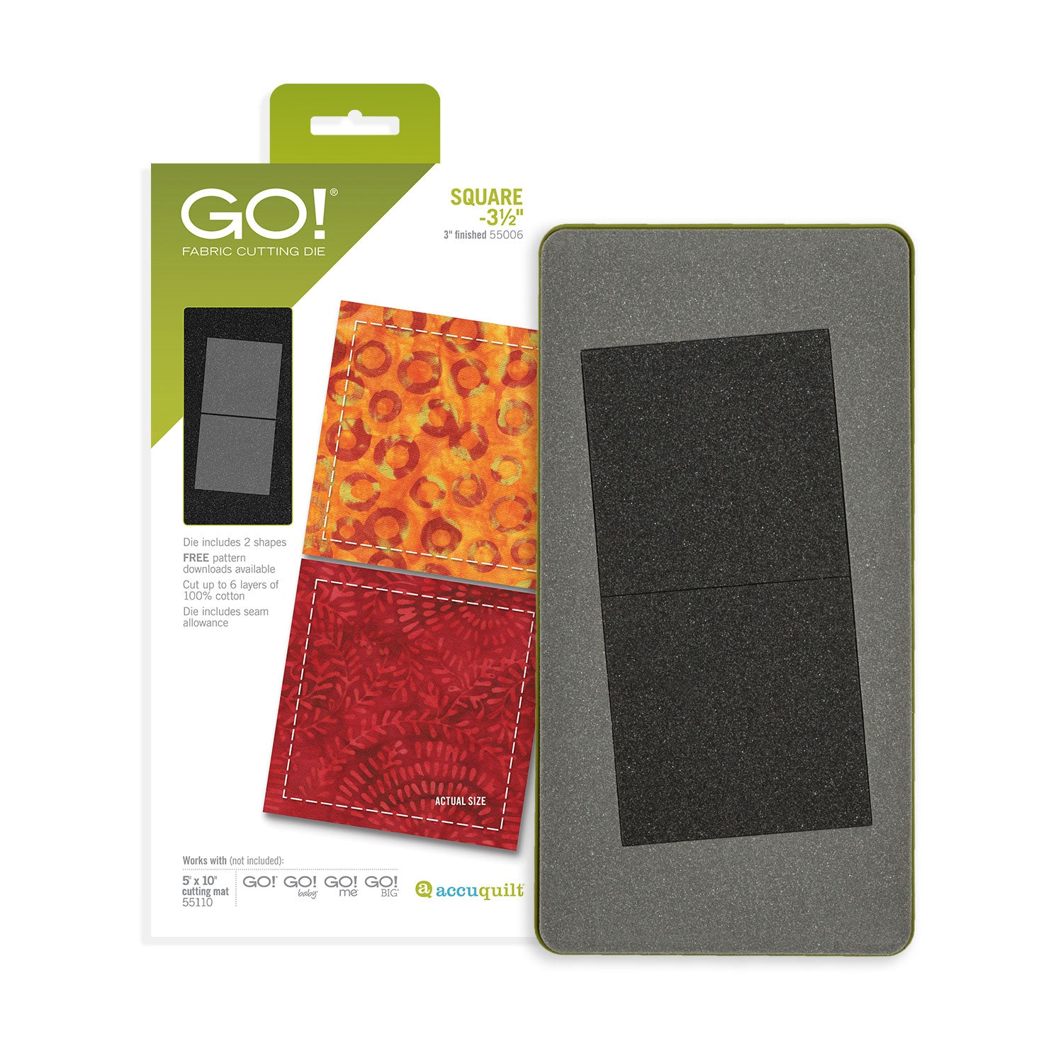 AccuQuilt GO! die (3" Finished) - die for fast precise multi-layer fabric cutting