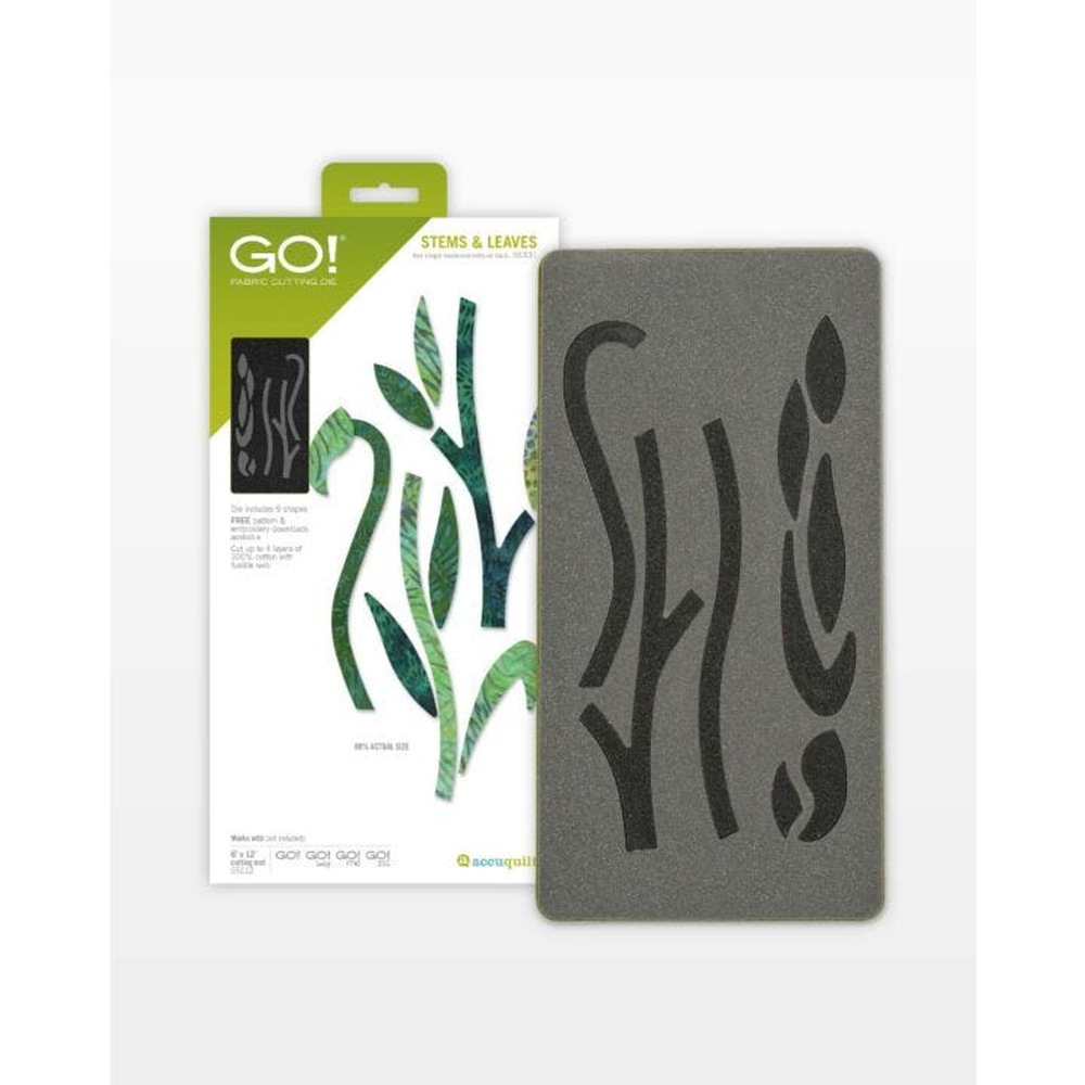AccuQuilt GO! Stems & Leaves die for fast, precise multi-layer fabric cutting