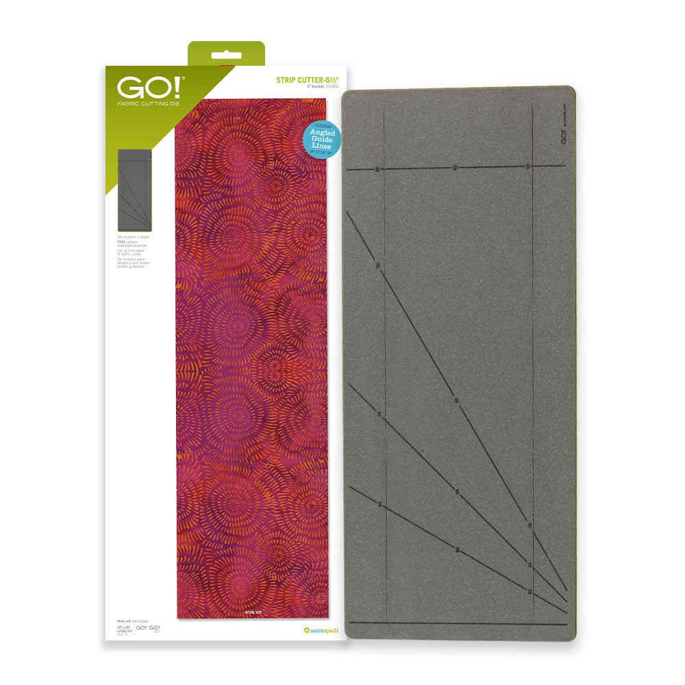 AccuQuilt GO! Strip Cutter 6½" die - front view with packaging