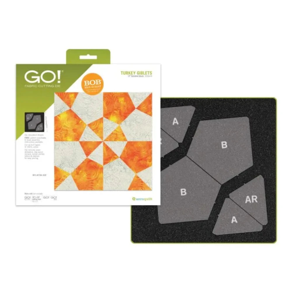 AccuQuilt GO! Turkey Giblets (12" Finished) - die for fast precise multi-layer fabric cutting