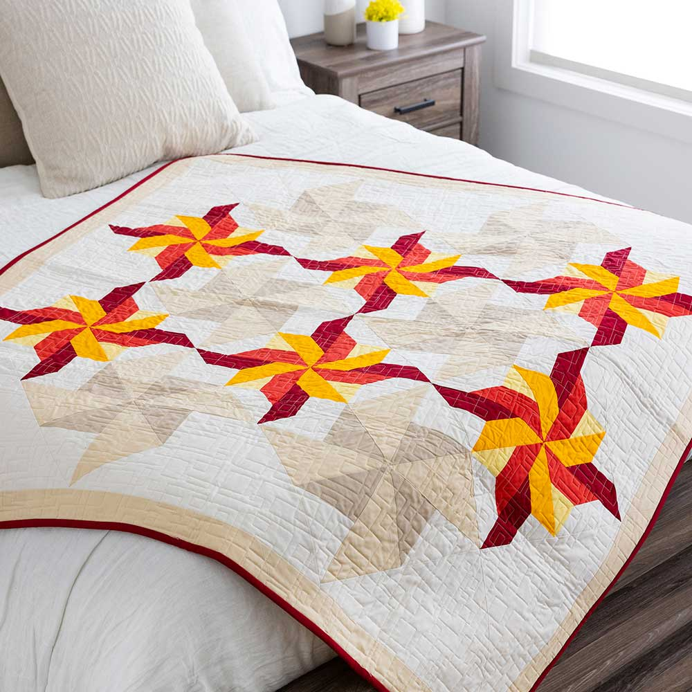 AccuQuilt GO! Whirling Star (12" Finished) die - quilting shapes cut with precision and speed
