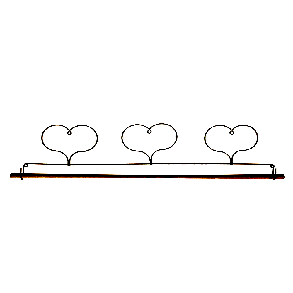 Ackfeld 12" Three Heart Wire Hanger With Dowel