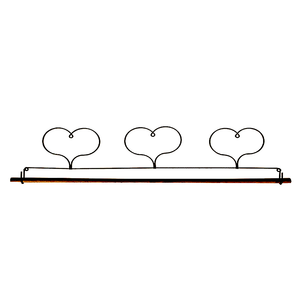 Ackfeld 12" Three Heart Wire Hanger With Dowel