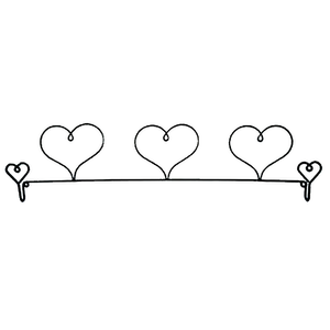 Ackfeld 12" Three Heart Wire Hanger