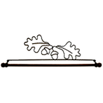 Ackfeld 16" Acorn & Oakleaf Wire Hanger & Decorative Dowel