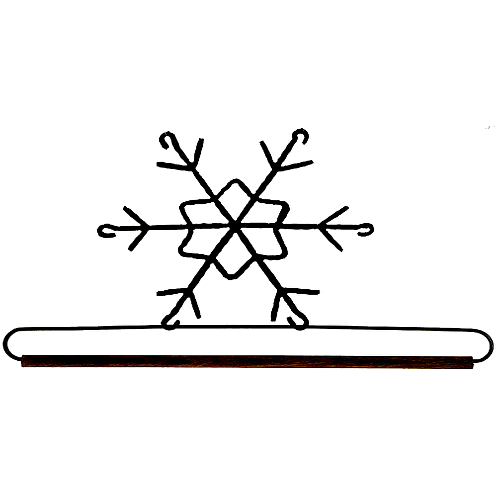 Ackfeld 16" Grey Snowflake Hanger With ¼" Dowel