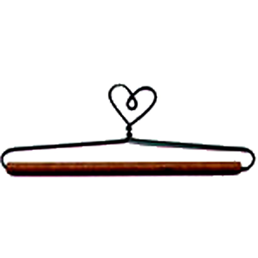 Ackfeld 6" Heart Flat Top Hanger with ¼" Dowel