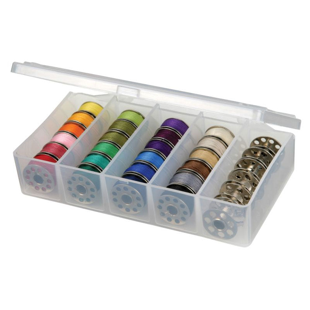 Artbin Bobbin Box for 30 Standard Bobbins - compact storage box with permanent dividers