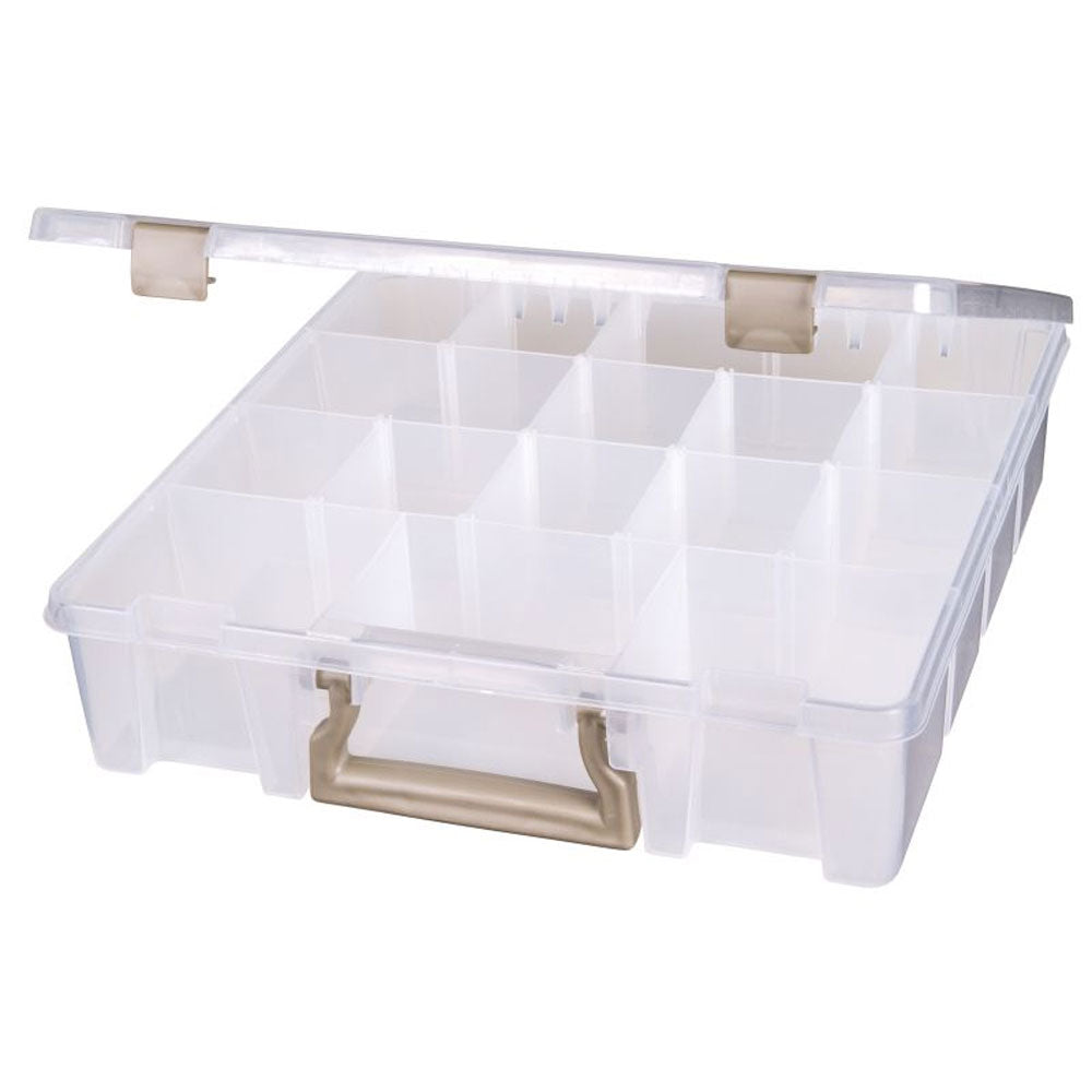 Artbin Super Satchel Standard 6 Compartment - open showing 6 compartments and removable dividers