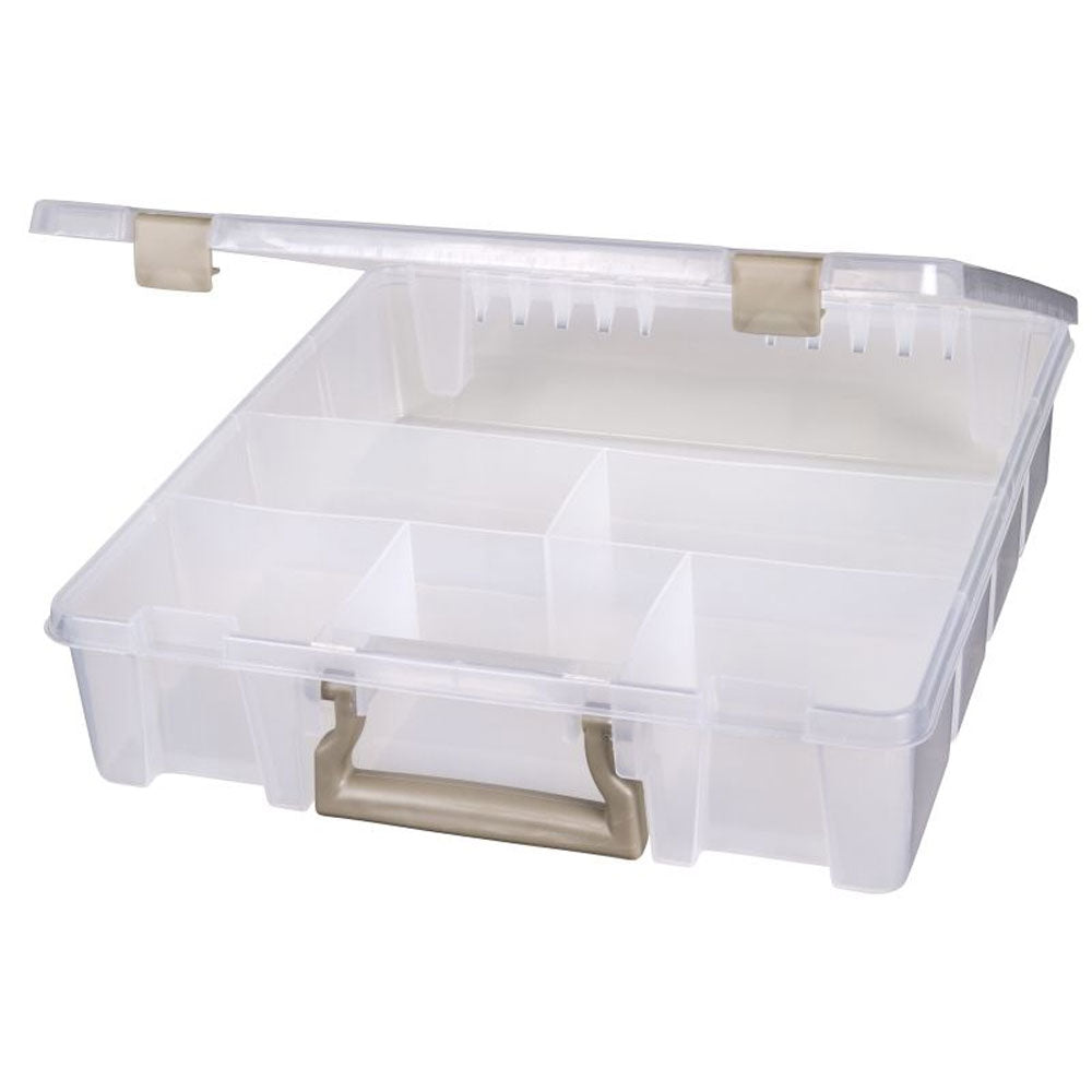 Artbin Super Satchel Standard 6 Fixed Compartments - open showing 6 fixed compartments