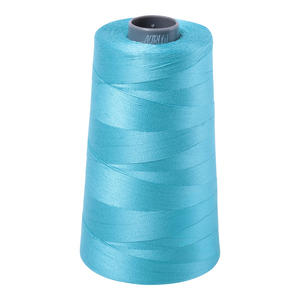 Aurifil embroidery thread spool in Bright Turquoise (5005) - 28wt 3300m