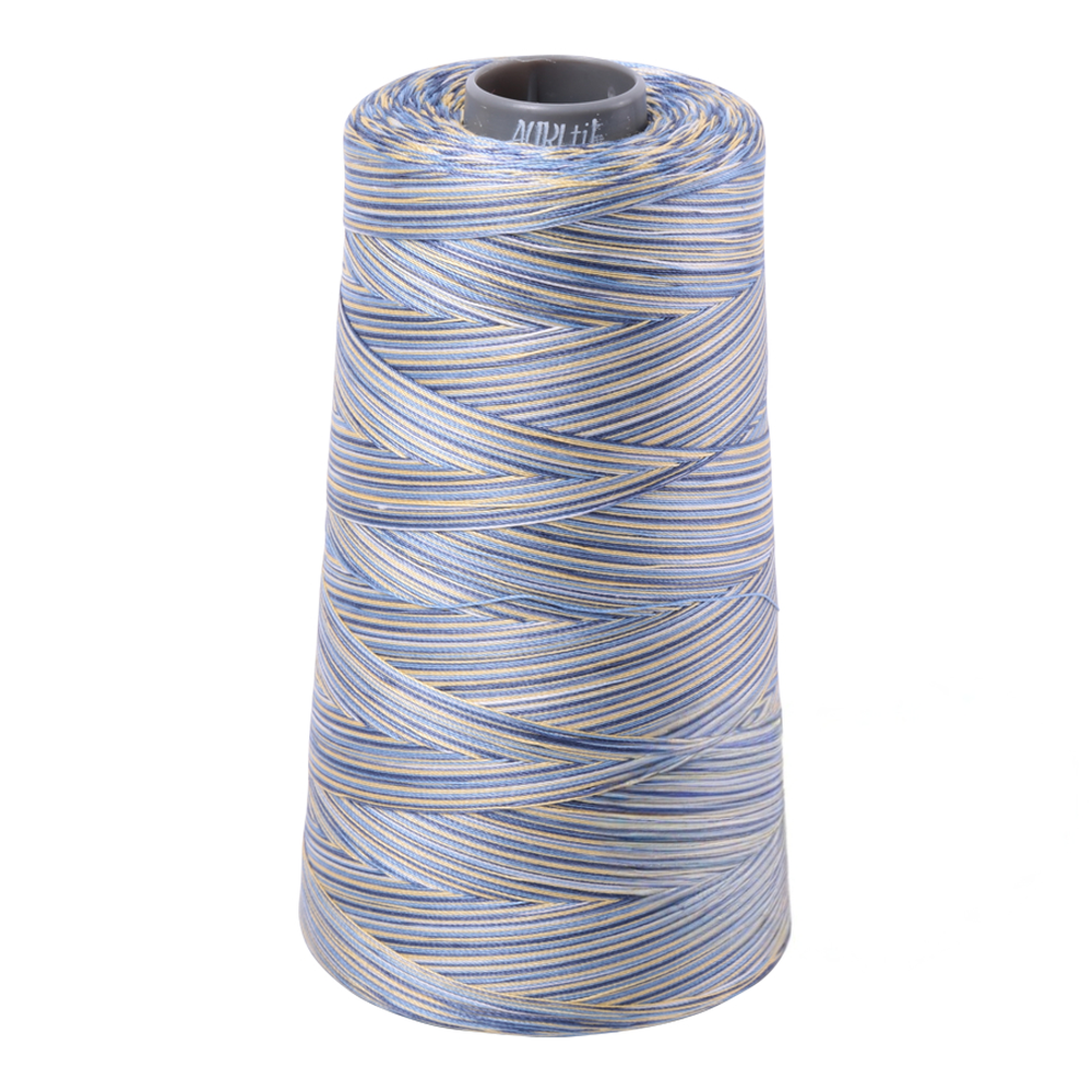 Aurifil embroidery thread spool in Varigated Lemon Blueberry (4649) - 28wt 3300m