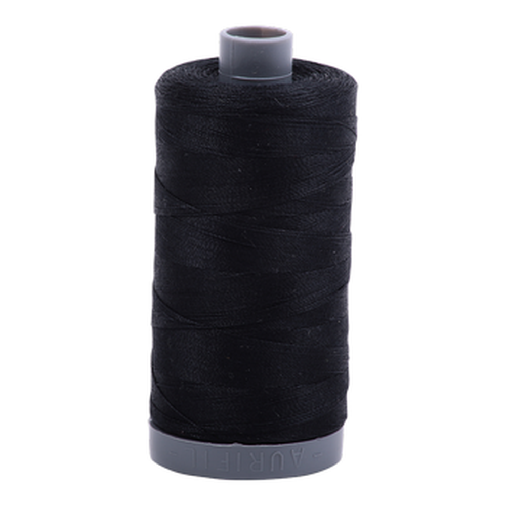 Aurifil embroidery thread spool in Black (2692) - 28wt 750m