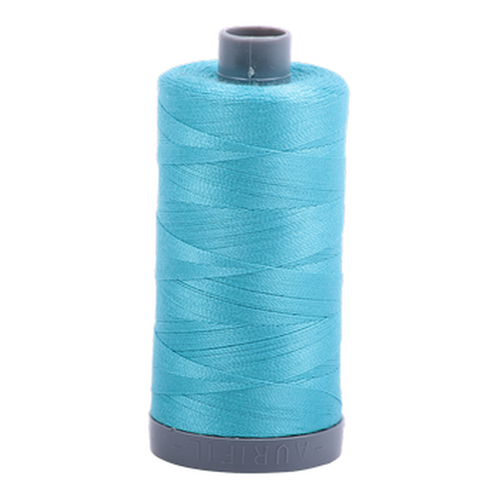 Aurifil embroidery thread spool in Bright Turquoise (5005) - 28wt 750m