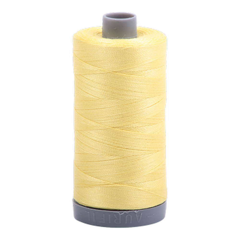 Aurifil embroidery thread spool in Lemon (2115) - 28wt 750m
