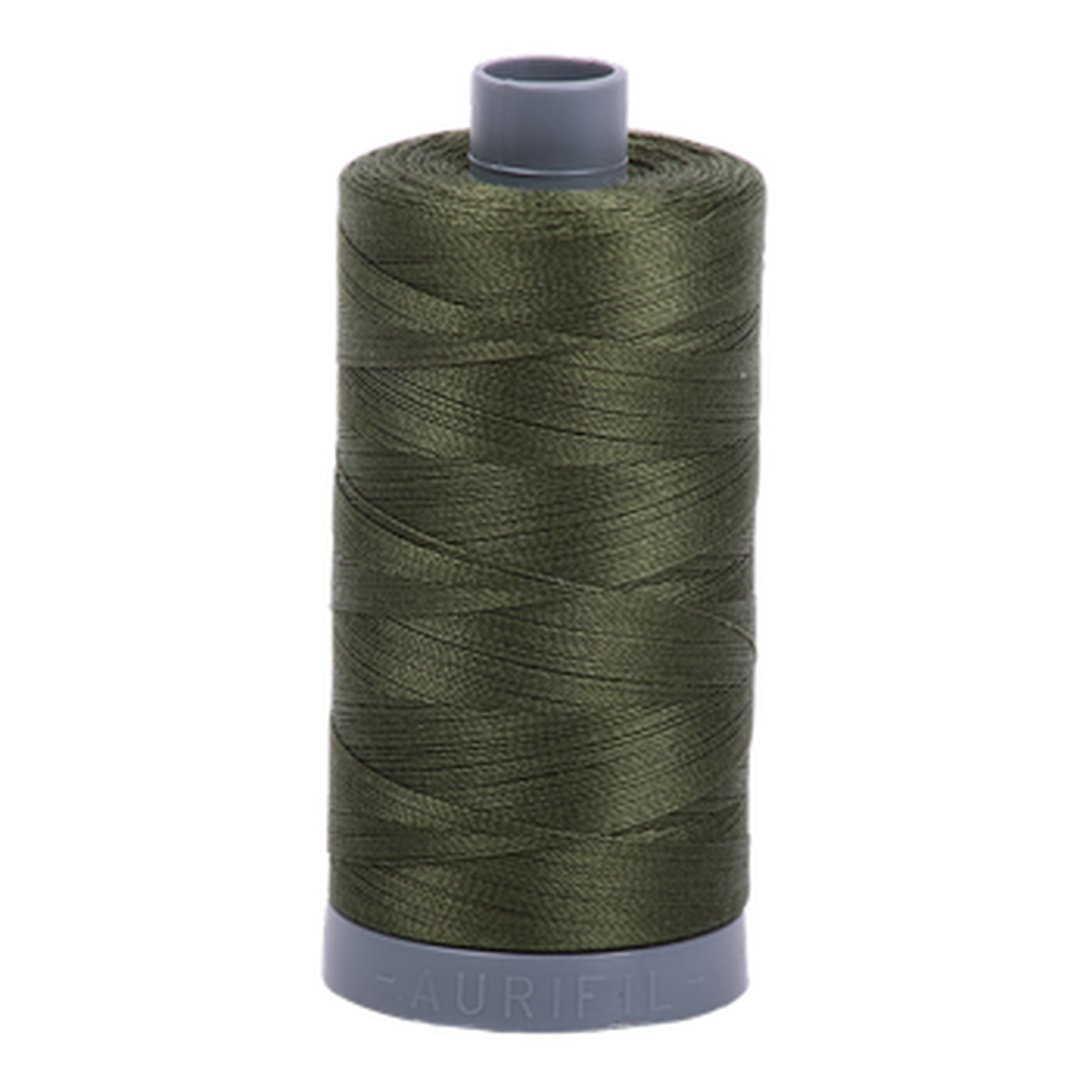 Aurifil embroidery thread spool in Medium Green (5023) - 28wt 750m