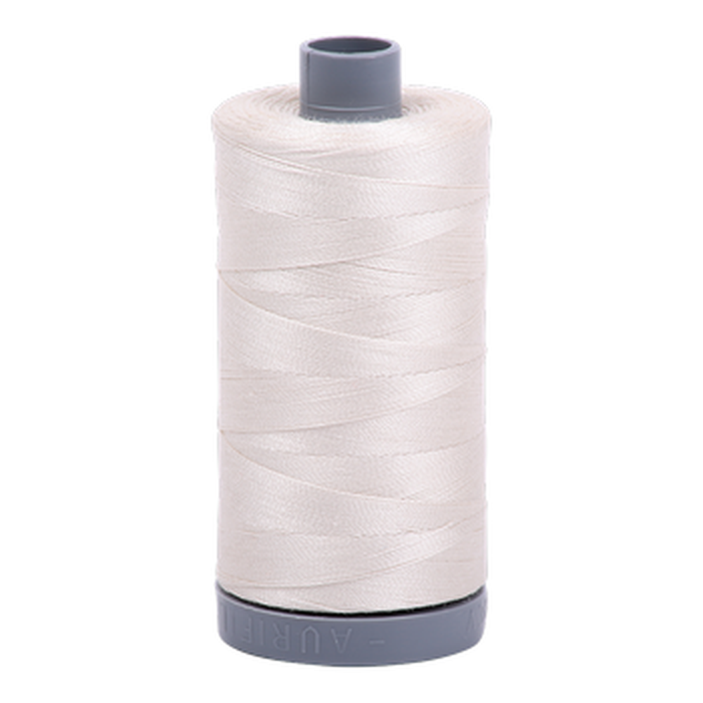 Aurifil embroidery thread spool in Silver White (2309) - 28wt 750m