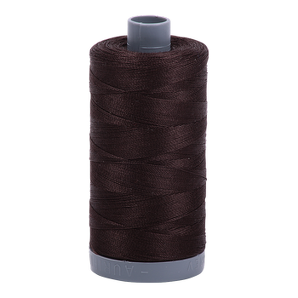 Aurifil embroidery thread spool in Very Dark Bark (1130) - 28wt 750m