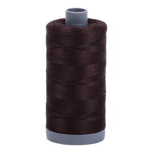 Aurifil embroidery thread spool in Very Dark Bark (1130) - 28wt 750m