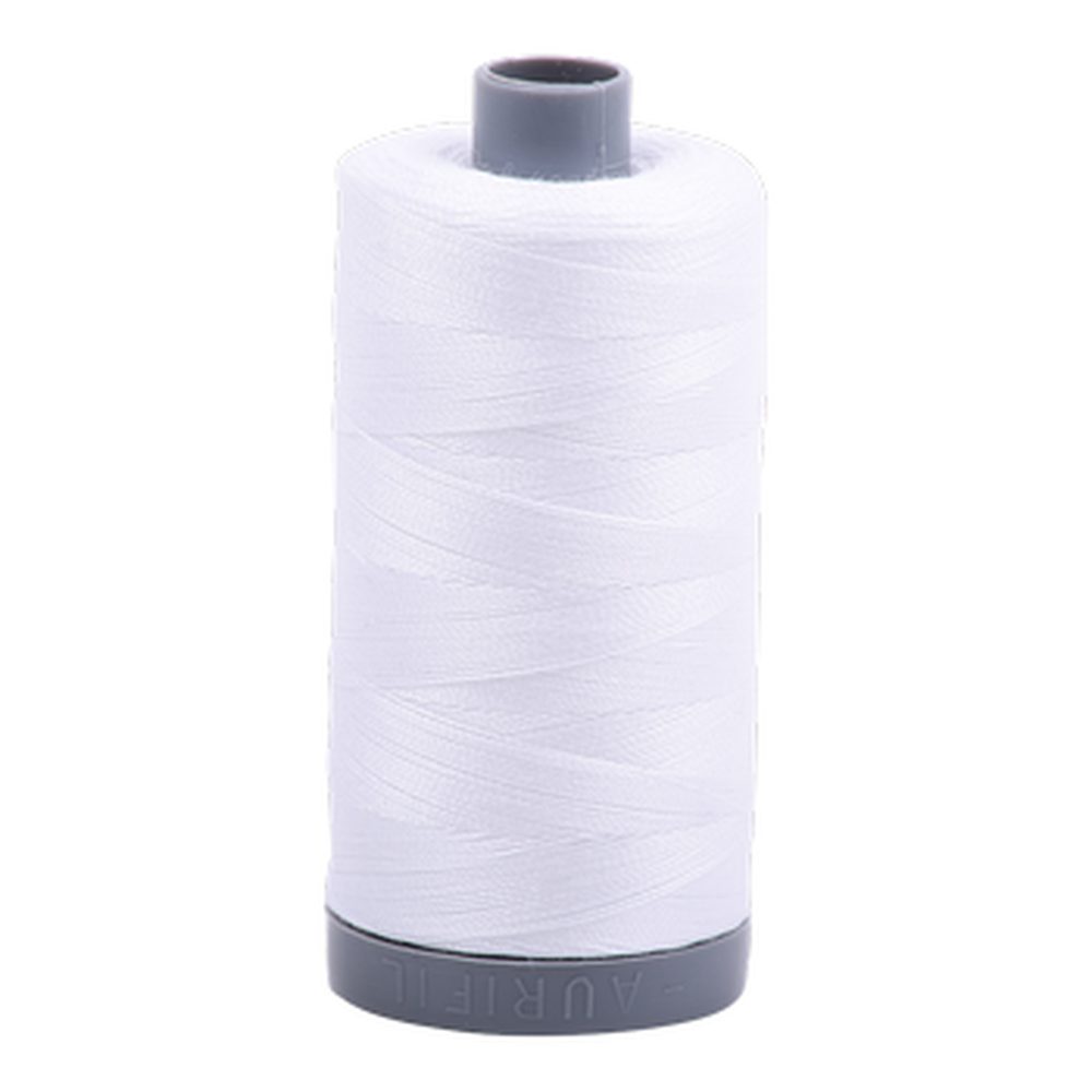 Aurifil embroidery thread spool in White (2024) - 28wt 750m