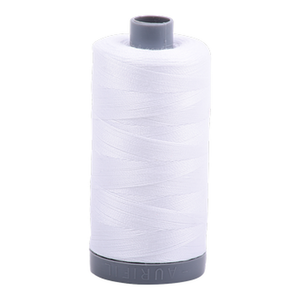 Aurifil embroidery thread spool in White (2024) - 28wt 750m