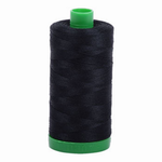 Aurifil embroidery thread spool in Black (2692) - 40wt 1000m