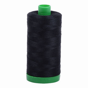 Aurifil embroidery thread spool in Black (2692) - 40wt 1000m