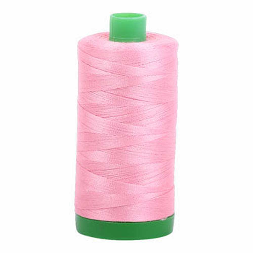 Aurifil embroidery thread spool in Bright Pink (2425) - 40wt 1000m